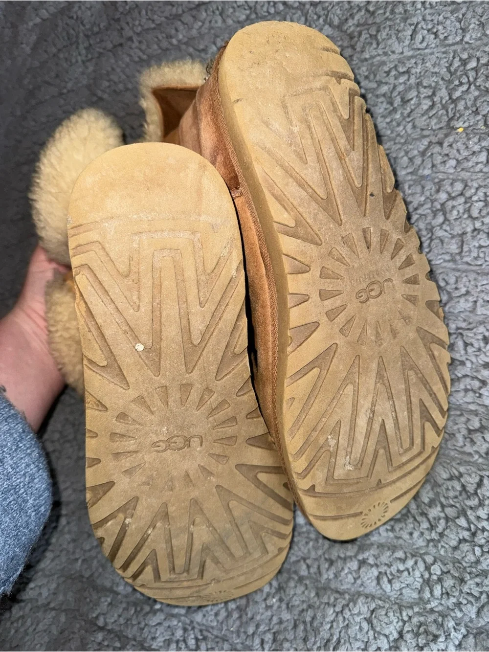 UGG Chestnut Shearling Cuff Moccasin Boots - Picture 3 of 4